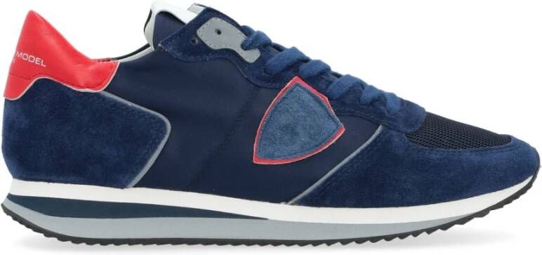 Philippe Model Blauw en Rood Tropez X Sneaker Blue Heren