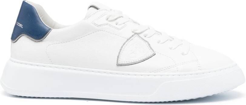 Philippe Model Blauwe Contrast Sneaker met Memory Foam White Heren