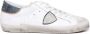 Philippe Model Blauwe Leren Sneakers met Logo Patch White Heren - Thumbnail 12