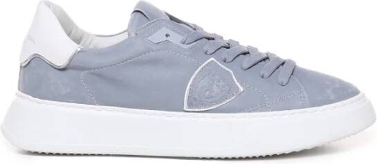 Philippe Model Blauwe Suède Lichtgewicht Sneakers Blue Heren