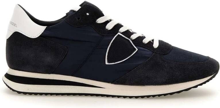 Philippe Model men's shoes suede trainers sneakers Trpx Blauw Heren