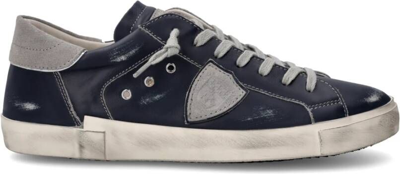 Philippe Model Lage Sneakers met Vernielde Details Blue Heren