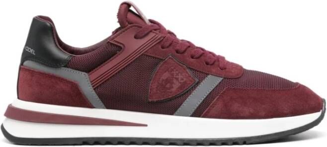 Philippe Model Bordeaux Suede Sneaker Red Heren