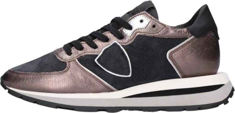 Philippe Model Zwarte Bronzen Hardloopschoenen voor Vrouwen Multicolor Dames