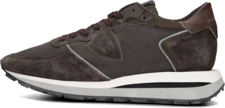 Philippe Model Bruine Lage Sneakers Tropez Haute Brown Heren