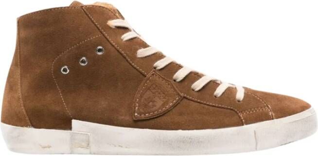 Philippe Model Bruine Sneakers met Distressed Finish Brown Heren