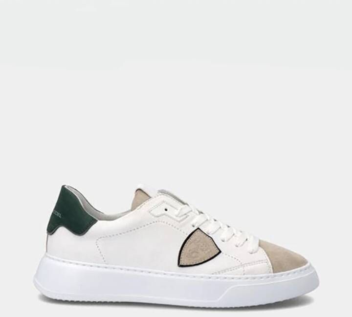 Philippe Model West Wit Groene Sneaker Temple Low White Heren