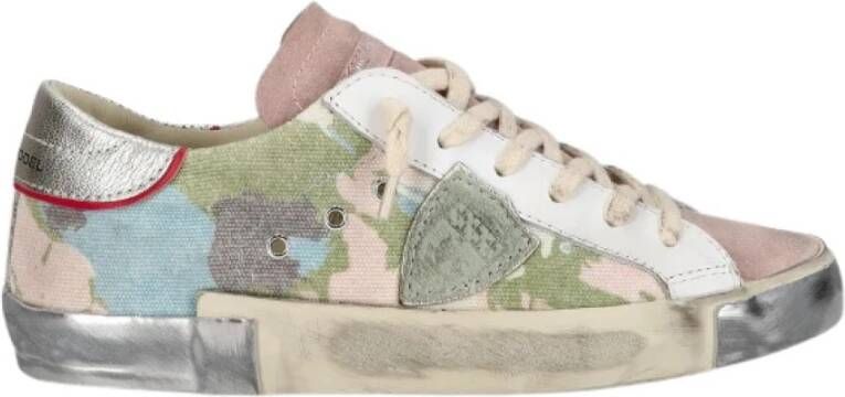 Philippe Model Camouflage Canvas Sneakers met Glamoureuze Details Multicolor Dames