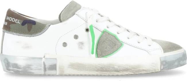 Philippe Model Camouflage Zwart Groen Lage Top Sneakers White Heren