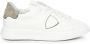 Philippe Model Canvas Leren Sneakers Wit Groen White Heren - Thumbnail 7