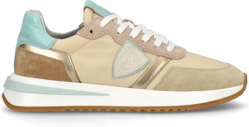 Philippe Model Casual Tropez 2.1 Dames Sneakers Turquoise Groen Beige Multicolor Dames