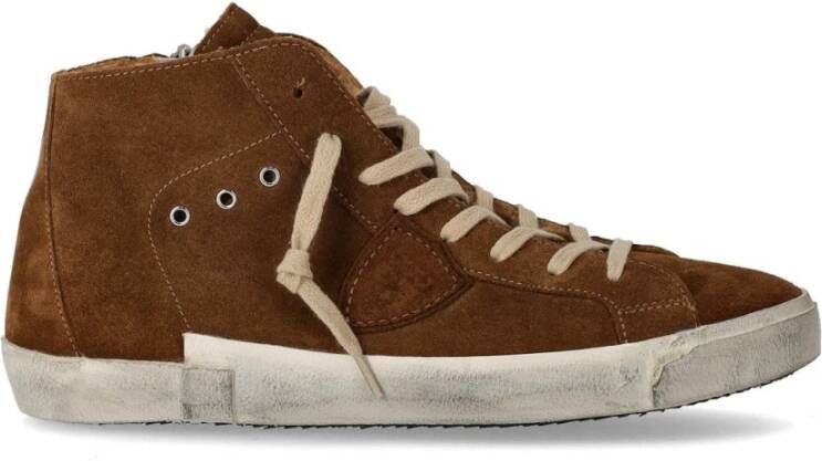 Philippe Model Vintage suède sneakers met teddy voering Brown Heren