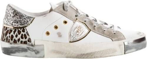 Philippe Model Dierenprint Kristal Leren Sneakers White Dames