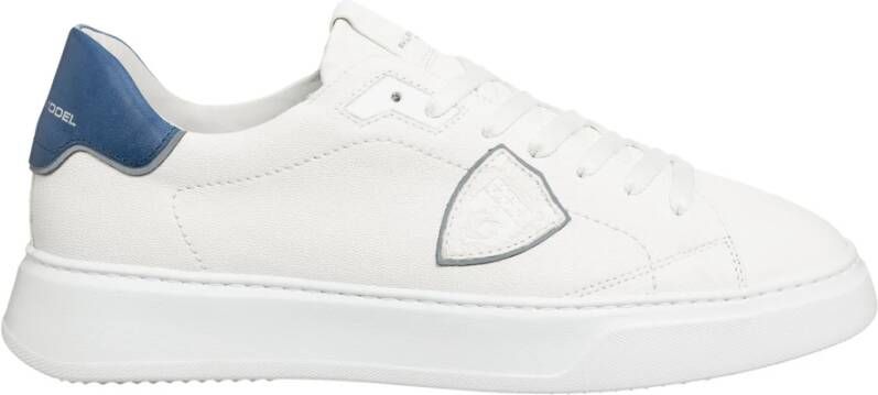 Philippe Model Eenvoudige Temple Sneakers met Vetersluiting White Heren