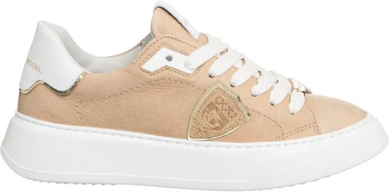 Philippe Model Temple Sneakers Trendy en Comfortabel Beige Dames