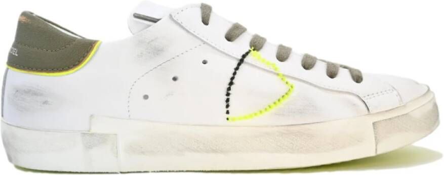 Philippe Model Geborduurde lage top sneakers in wit White Heren