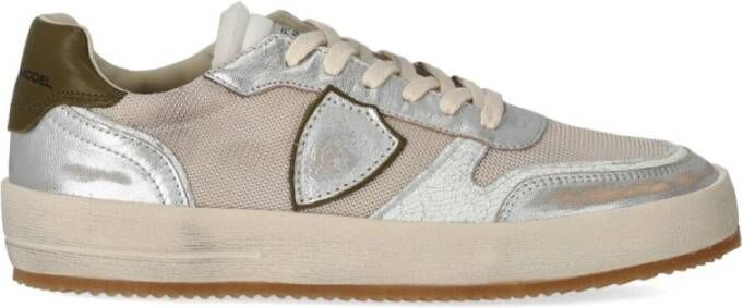 Philippe Model Geborduurde Mesh Lage Top Sneaker Multicolor Heren