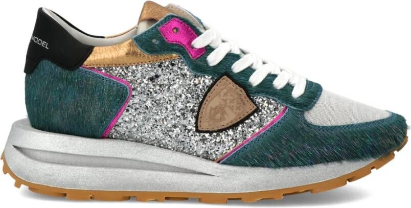 Philippe Model Glamoureuze Tropez Haute Sneakers voor Vrouwen Groen Dames