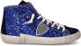 Philippe Model Glitter Blauwe Tennisschoenen Vrouwen Blue Dames - Thumbnail 1