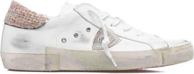 Philippe Model Glitter Finish Low-Top Sneakers White Dames