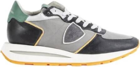 Philippe Model Grijs Zwart Tropez Haute Leren Sneakers Multicolor Heren