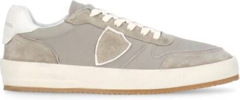 Philippe Model Grijze Sneakers met Iconische Patch Gray Heren