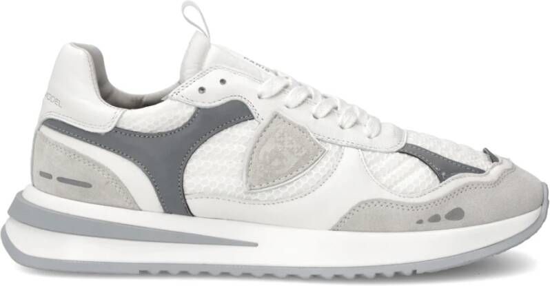 Philippe Model Grijze Sneakers met Leer en Stof Gray Heren