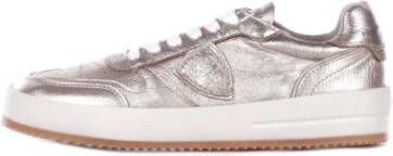 Philippe Model Grijze Sneakers met Logo Detail Gray Dames