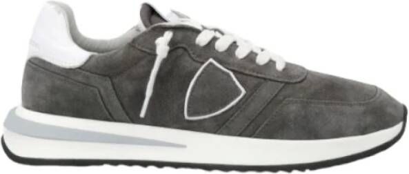 Philippe Model Italiaanse Suède Stijlvolle Heren Sneakers Gray Heren