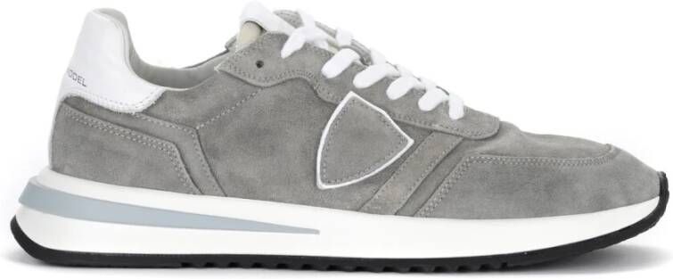 Philippe Model Italiaanse Suède Stijlvolle Heren Sneakers Gray Heren