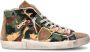 Philippe Model Groen Beige Camo Hoge Sneakers Green Heren - Thumbnail 7