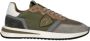 Philippe Model Groene Nylon Grijze Suède Sneakers Multicolor Heren - Thumbnail 1