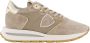 Philippe Model Beige Hardloopschoenen met Metallic Accenten Beige Dames - Thumbnail 5