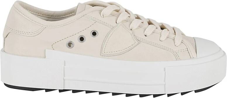 Philippe Model Haute Low Woman Sneakers Parijse Stijl Beige Dames