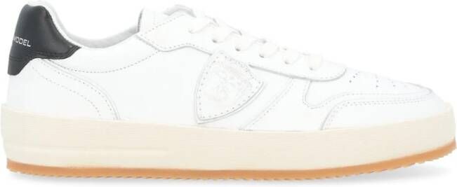 Philippe Model Heren Nice Leren Sneaker Wit Zwart White Heren