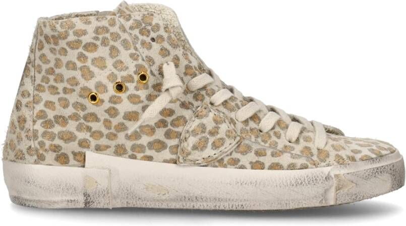 Philippe Model Hoge Sneakers met Dierenprint Beige Dames