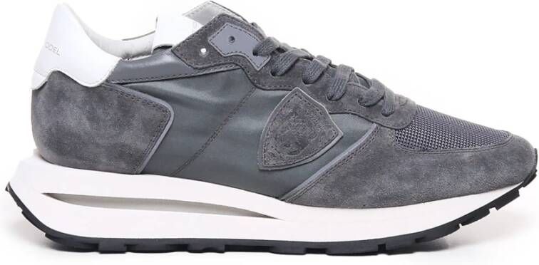 Philippe Model Vintage-geïnspireerde Sneakers Antraciet Grijs Gray Heren