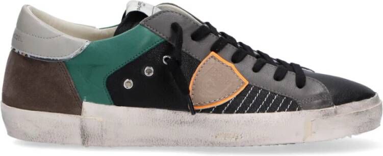 Philippe Model Italiaanse leren sneakers met iconisch embleem Multicolor Heren