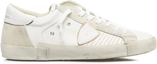 Philippe Model Italiaanse Sneakers met Contrasterend Hiel Detail White Heren