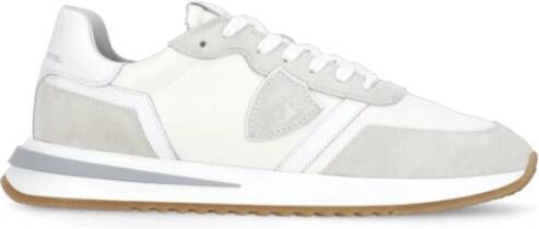 Philippe Model Ivoor Leren Sneakers met Contrasterende Details Beige