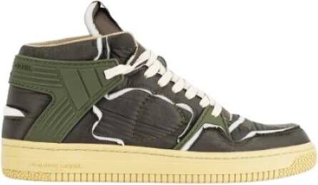 Philippe Model Khaki leren mid-top sneakers Green Heren