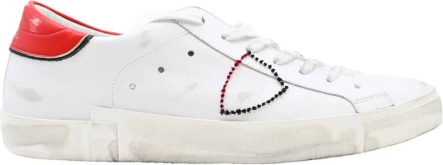 Philippe Model Lage Blanc Rood Sneakers White Heren