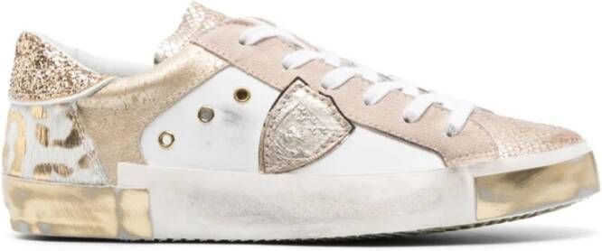 Philippe Model Lage Glitter Gouden Sneaker Multicolor Dames