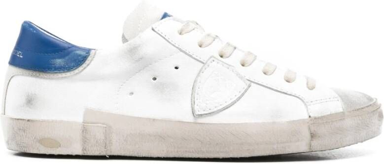 Philippe Model Lage leren en suède sneakers White Heren