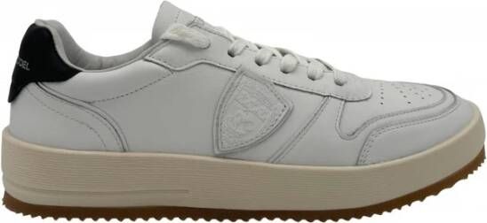 Philippe Model Lage Leren Sneakers met Geperforeerde Neus White Heren