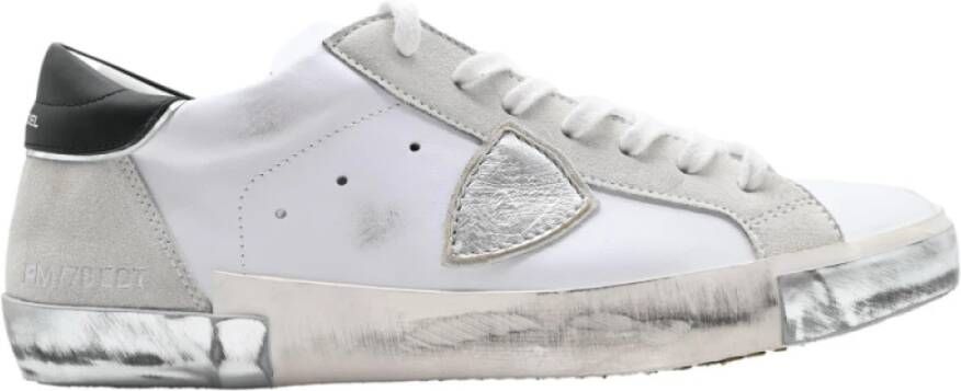 Philippe Model Lage Man Iris Wit Zilver Sneakers White Heren