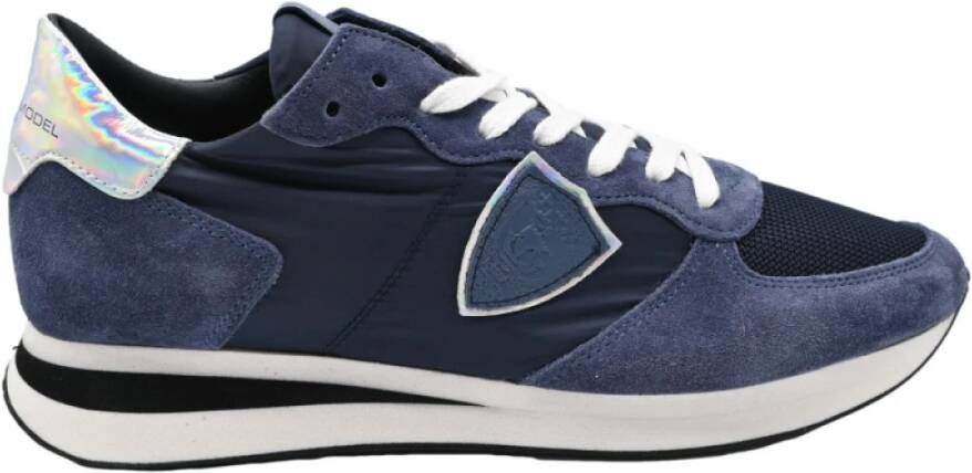 Philippe Model Lage Mondial Blauw Zilver Sneakers Blue Dames