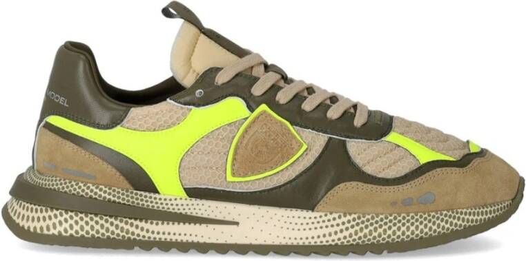 Philippe Model Lage Neon Militair Groene Sneaker Green Heren