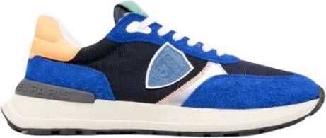 Philippe Model Blauwe Technische Stoffen Sneakers met Suède Blue Heren