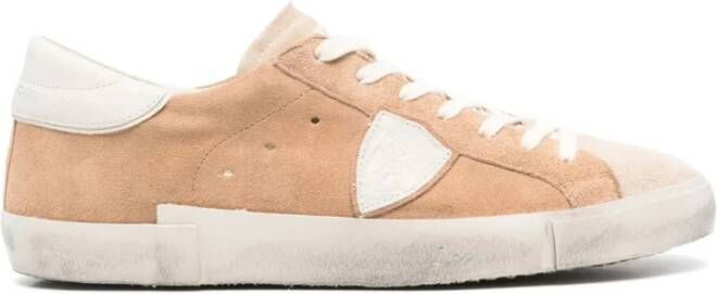 Philippe Model Lage Sneakers in Cognac Beige Pink Heren